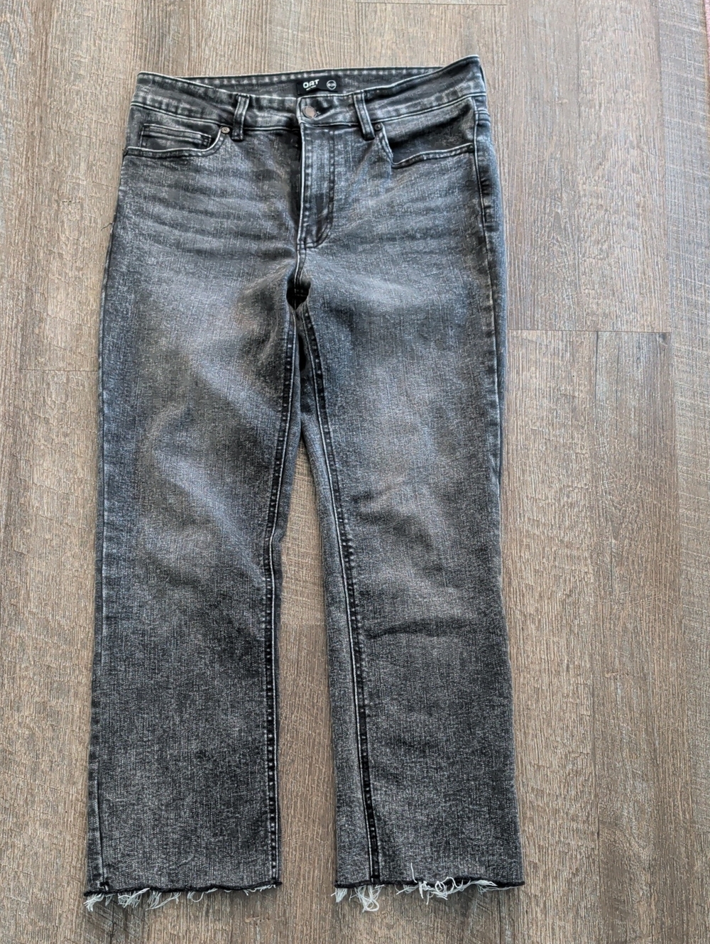 OAT NY Gray Washed Straight-Leg Jeans